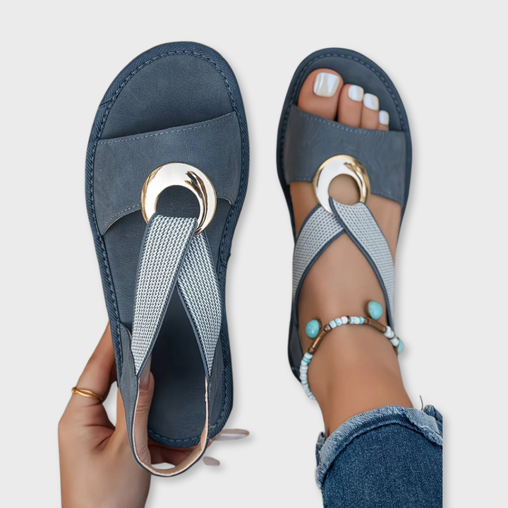 Brooke - Flat Sandals With Metal Buckle