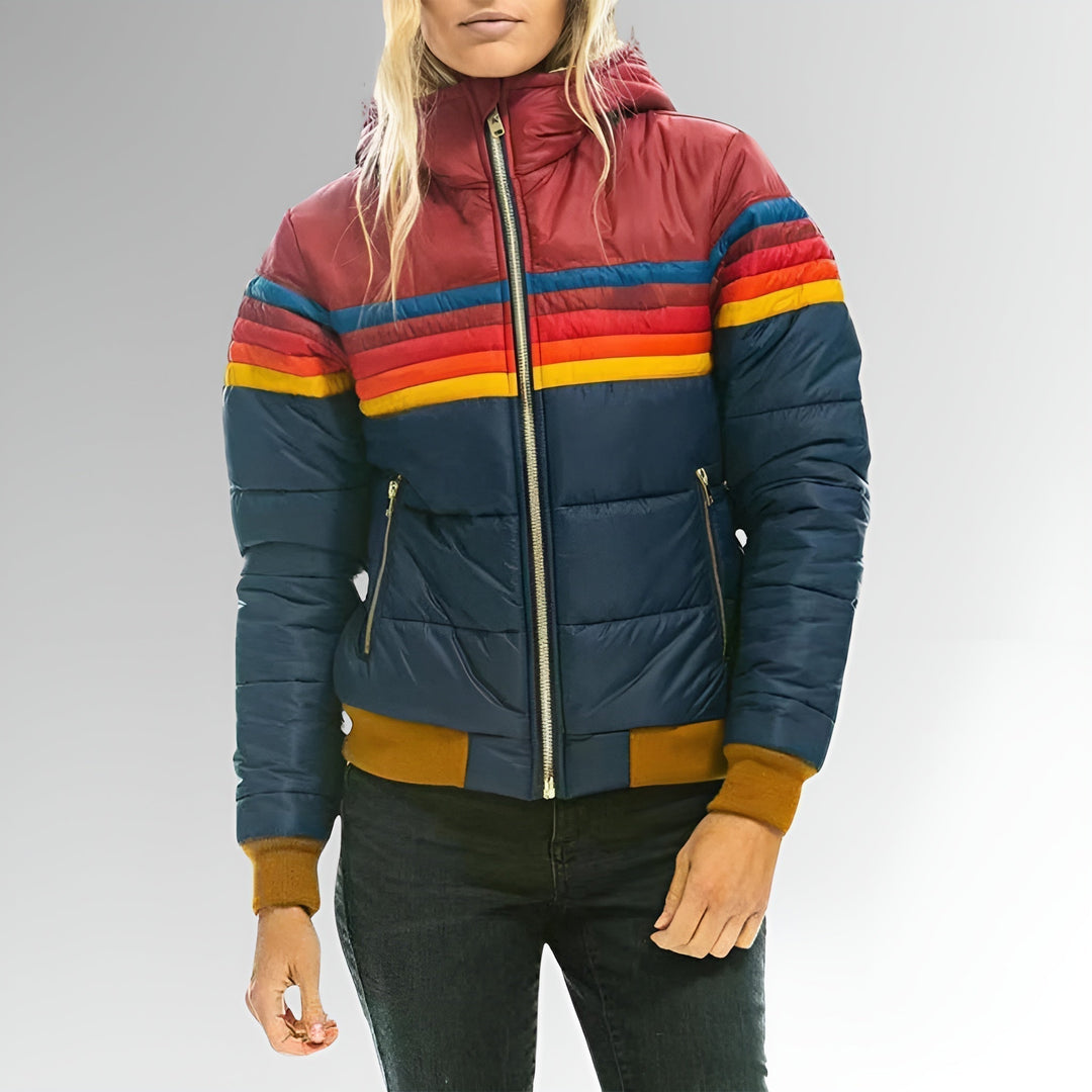 Chloe - Zip-Up Jacket with Rainbow Stripes