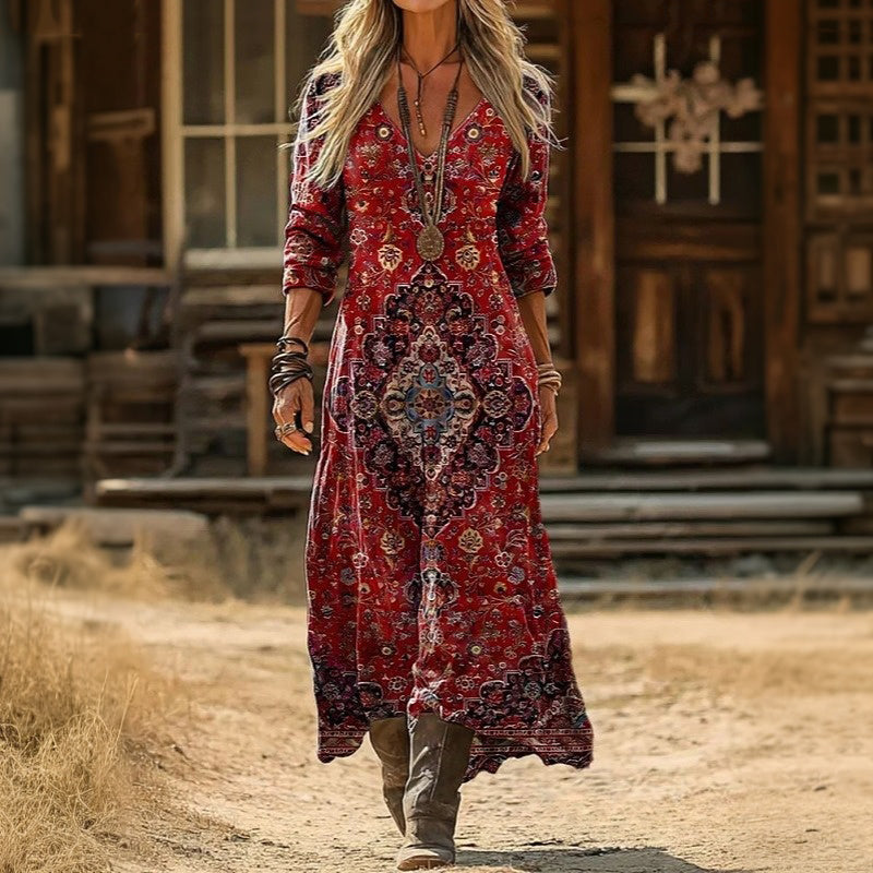 Vanessa - Casual Long Sleeve Dress with Vintage Inspiration