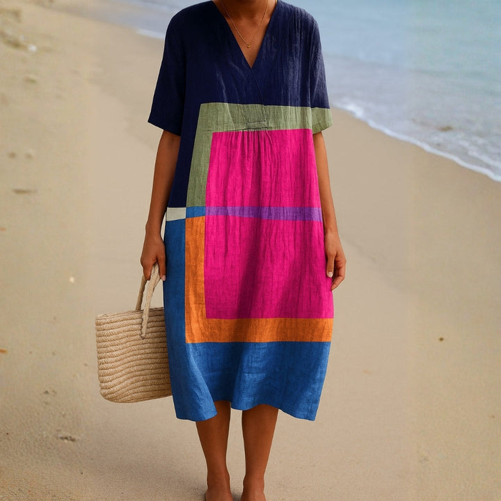 Cassidy - Vibrant Color Block Dress