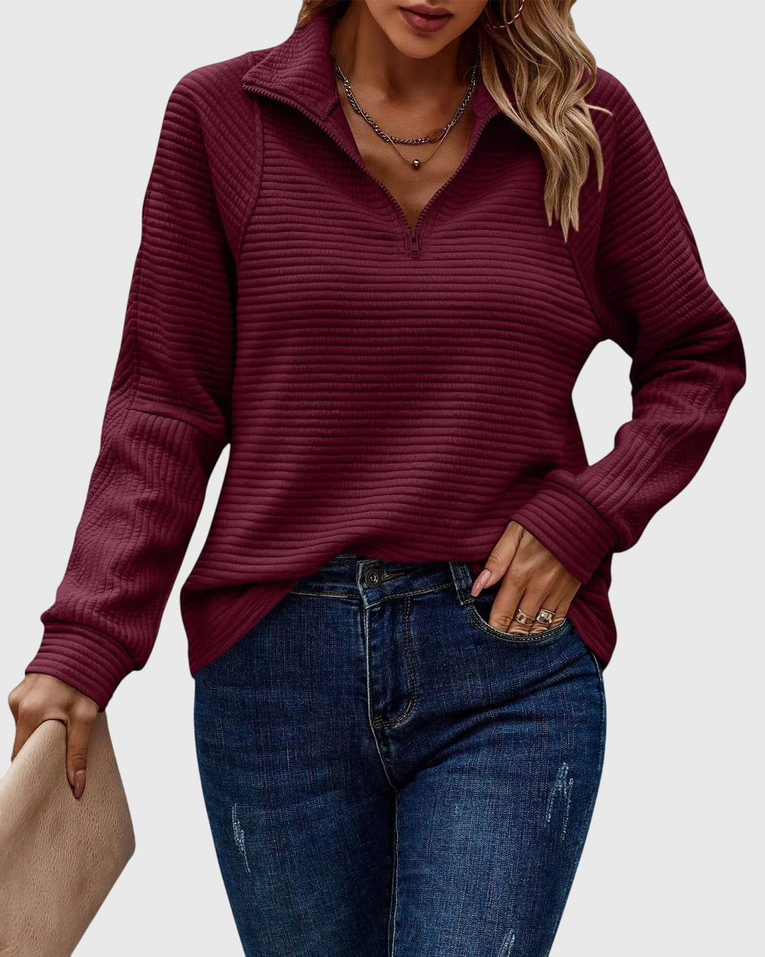 Naomi - Elegant Sweater with Zipper