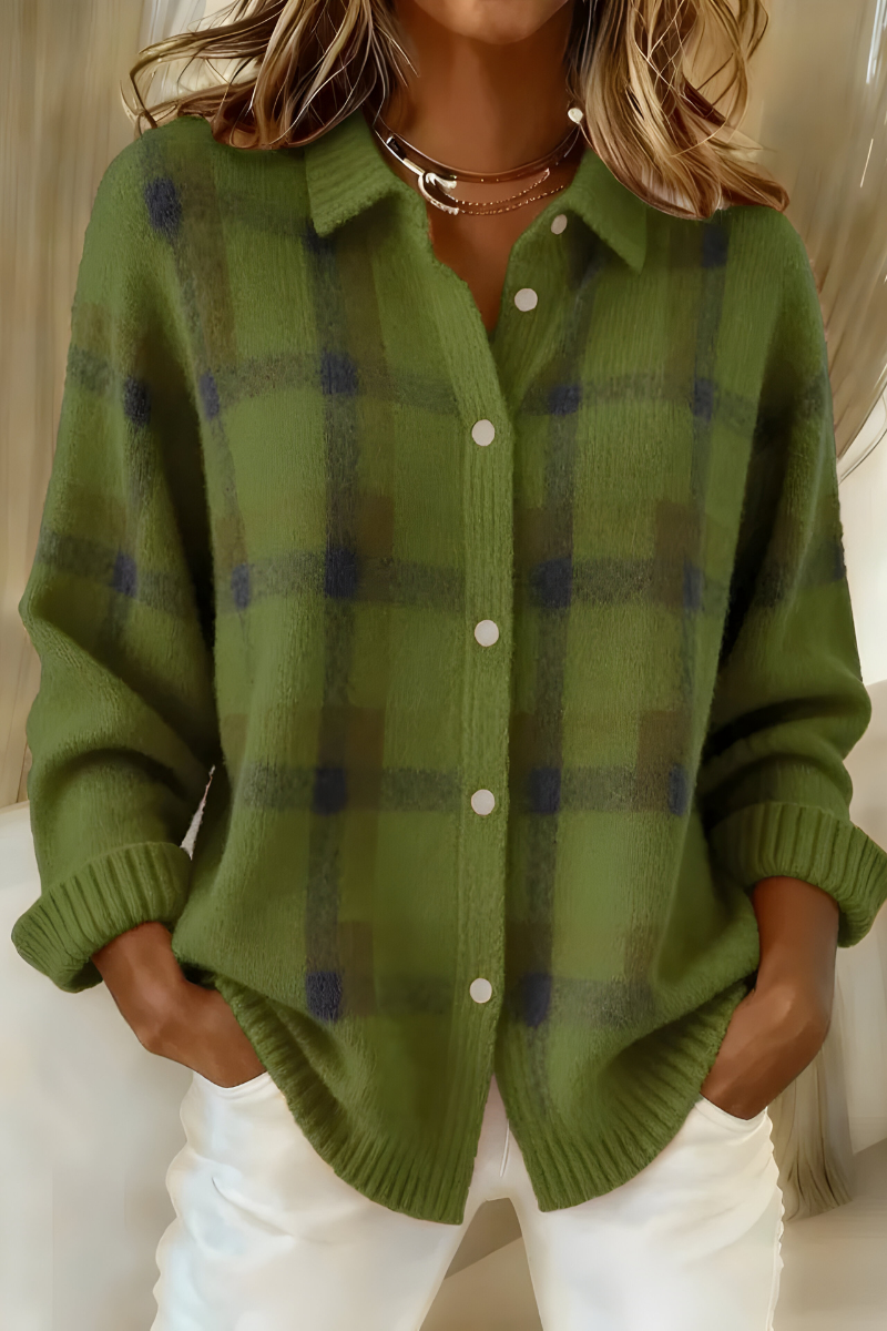 Joan | Plaid Knit Shirt Jacket