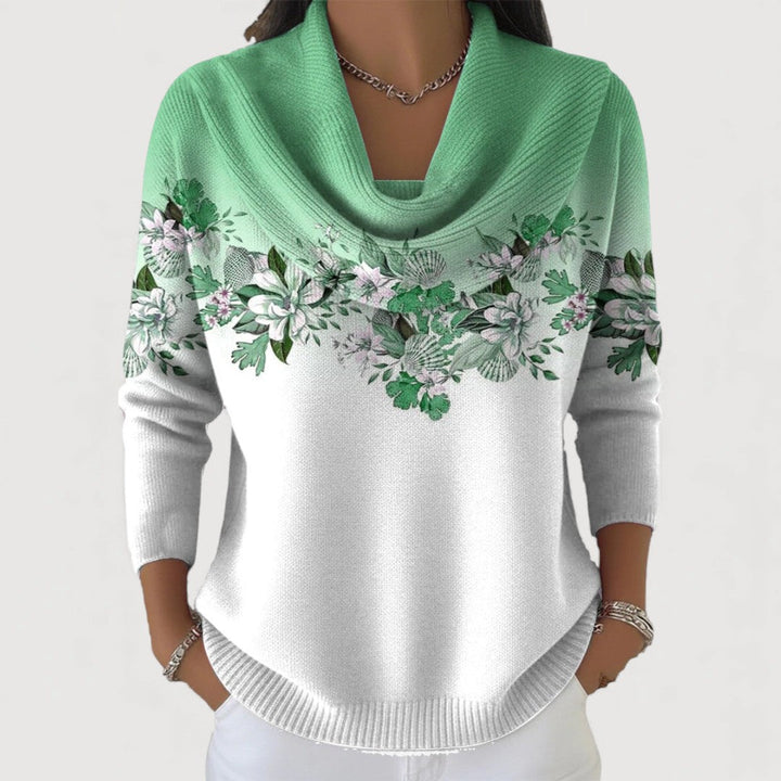Kathleen | Floral Turtleneck Sweater