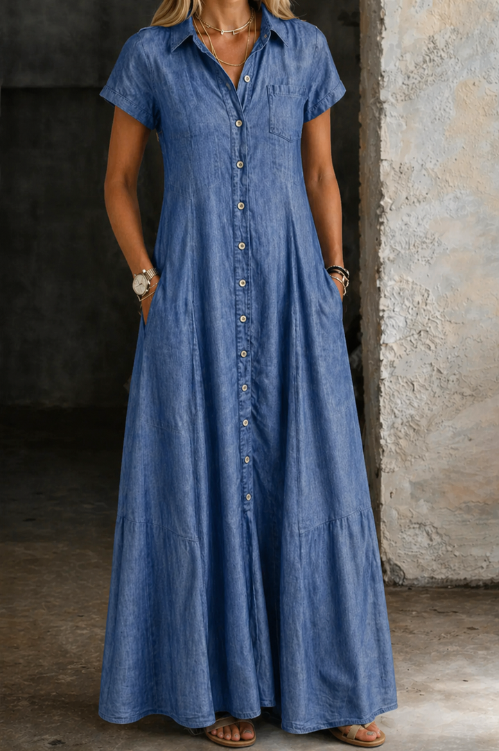 Adalynn - Long Denim Dress