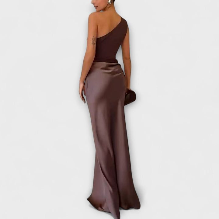 Natalie - Asymmetrical Satin Dress