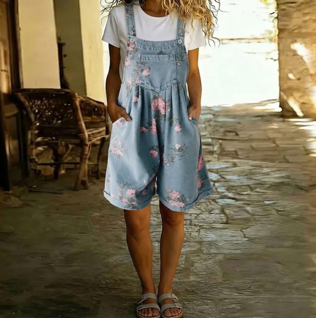 Vanessa - Floral Denim Jumpsuit