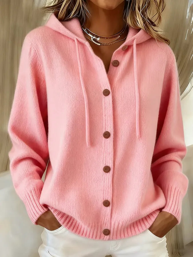 Judith | Hooded Button-Front Cardigan