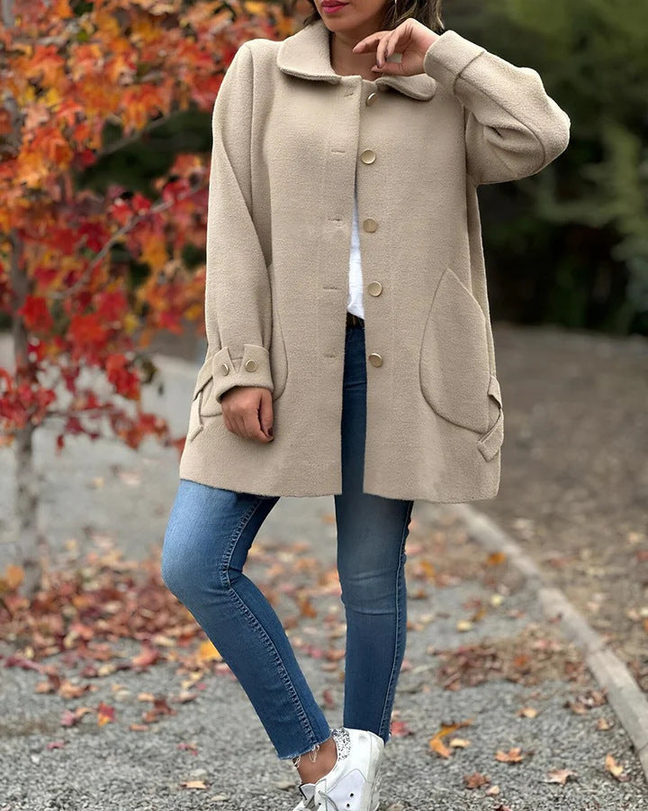 Andrea - Classic Button-Down Oversized Coat