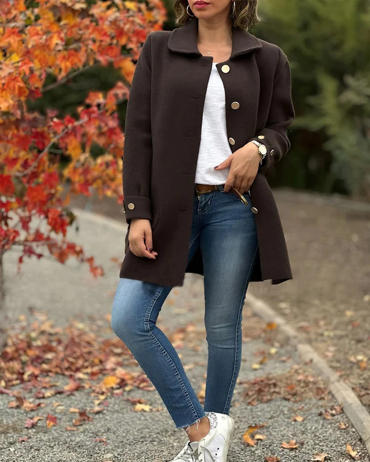 Andrea - Classic Button-Down Oversized Coat
