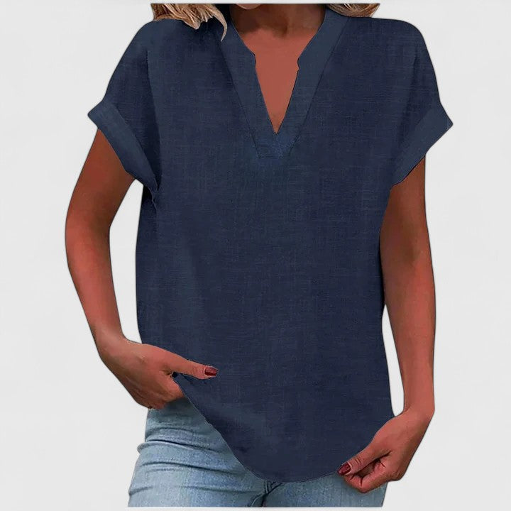 Luna - Comfortable V-Neck Blouse