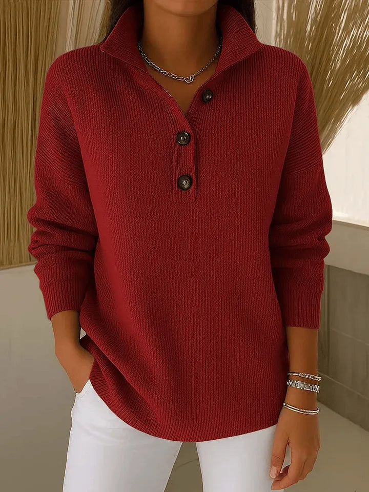 Eleanor | V-Neck Polo Collar Sweater