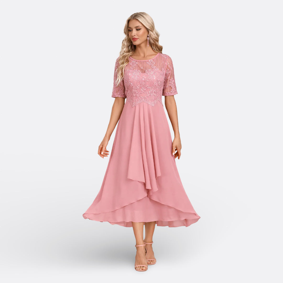 Dawn - Lace Dress with Short Sleeves