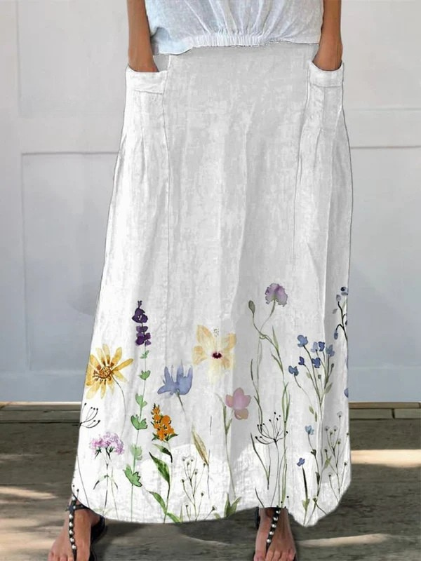 Watercolour Spring Meadows Art Printed Women&