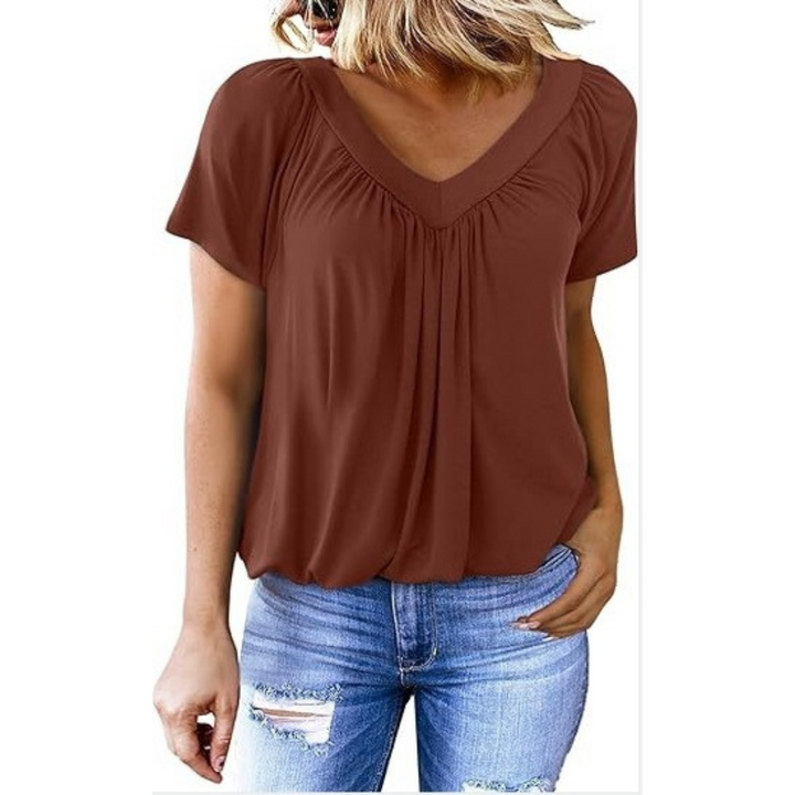 AMARA - Women Casual V-Neck Top