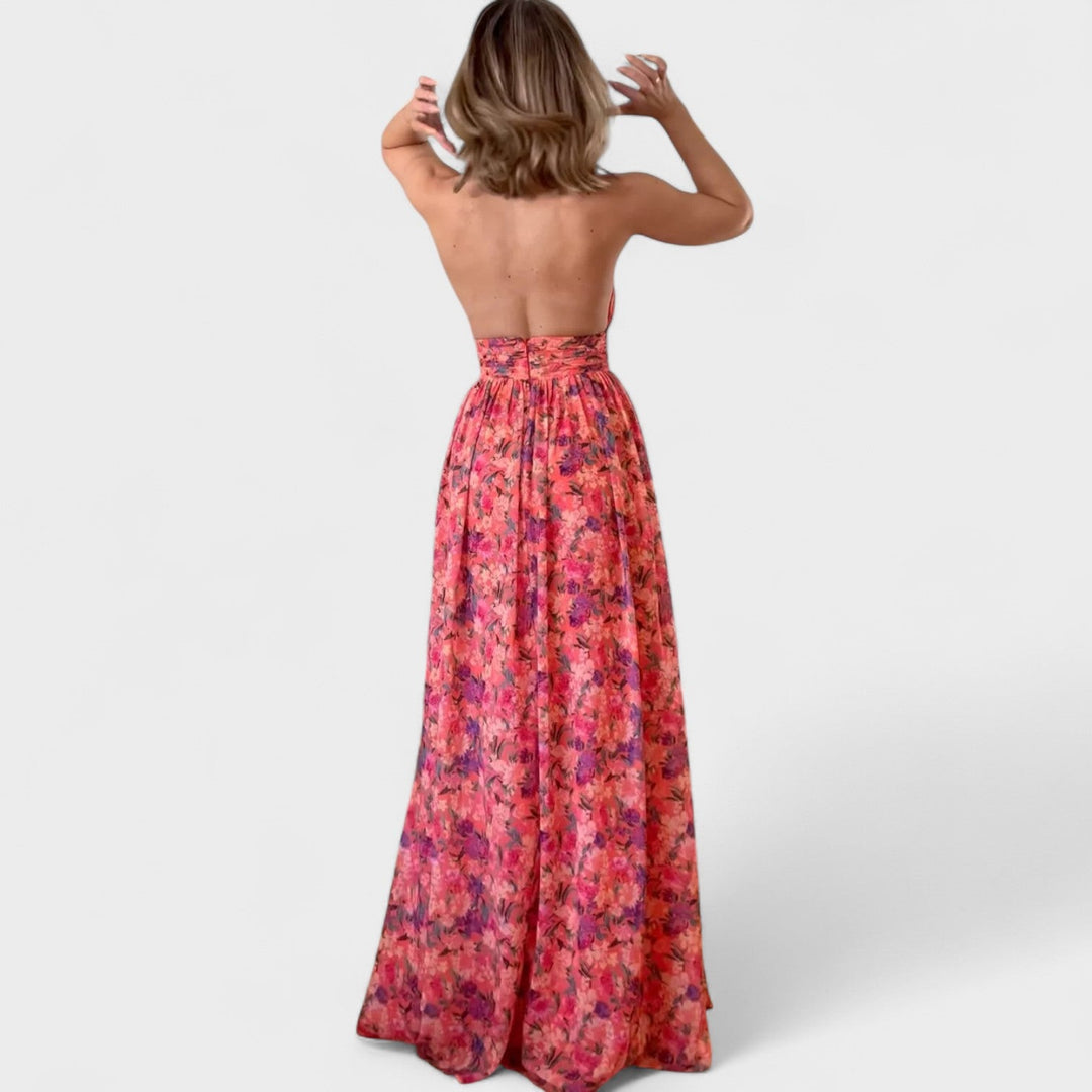 Floral Stella - Long Stella with Halter Neck