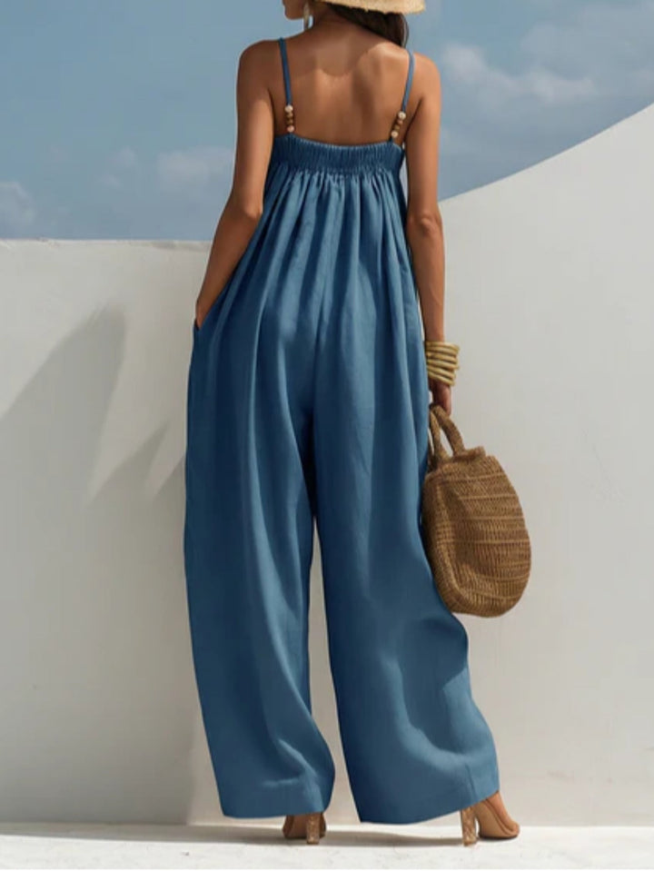 Valentina - Denim Wide-Leg Jumpsuit