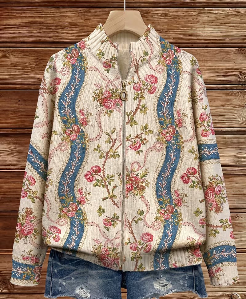 Camila - Climbing Rose Ribbon Cardigan