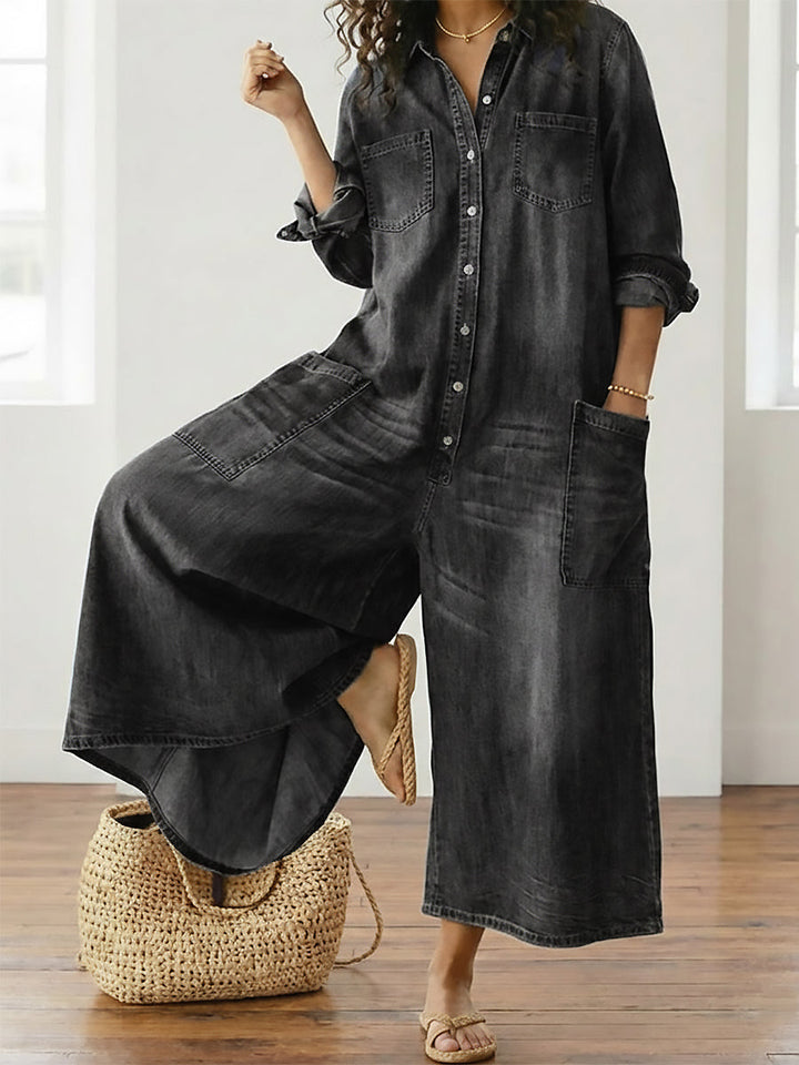 Serenity - Denim Cotton Jumpsuit
