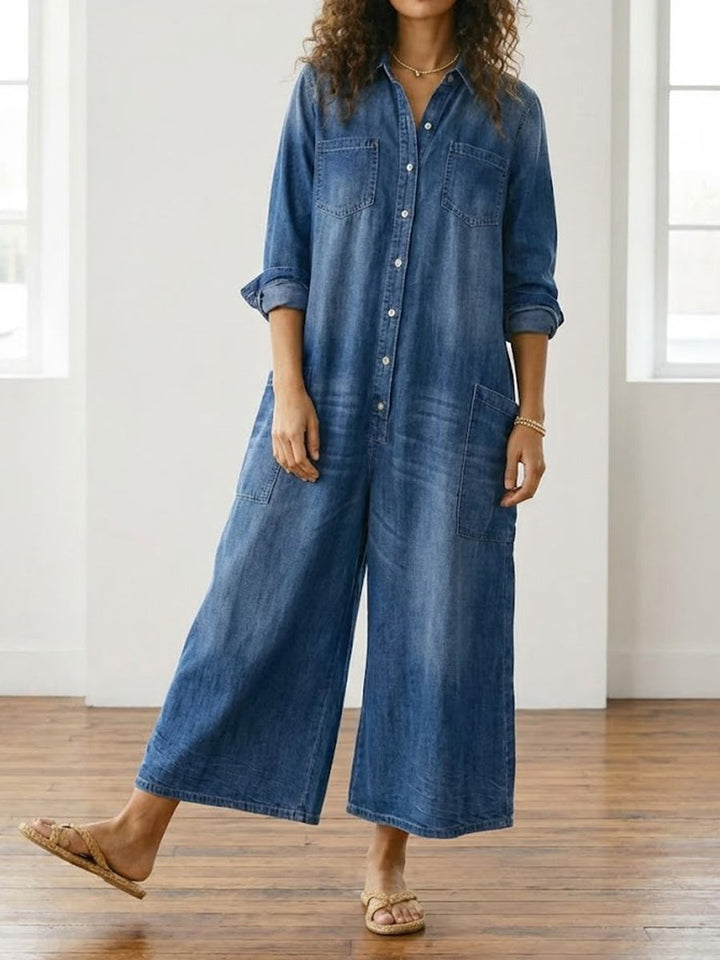 Serenity - Denim Cotton Jumpsuit