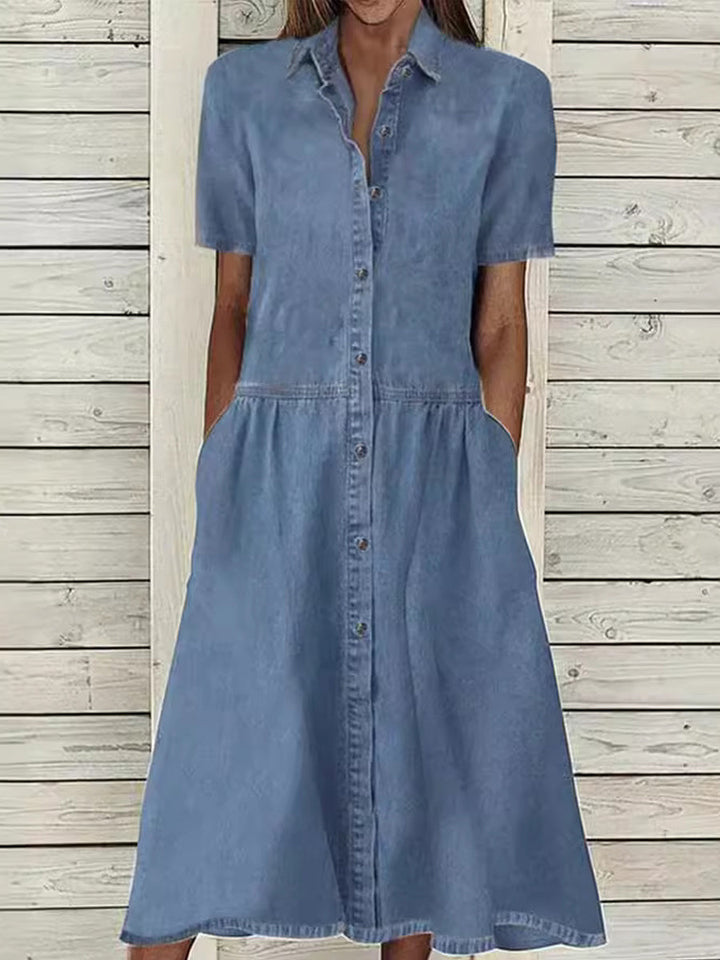 Sarah - Short Sleeve Denim Dress