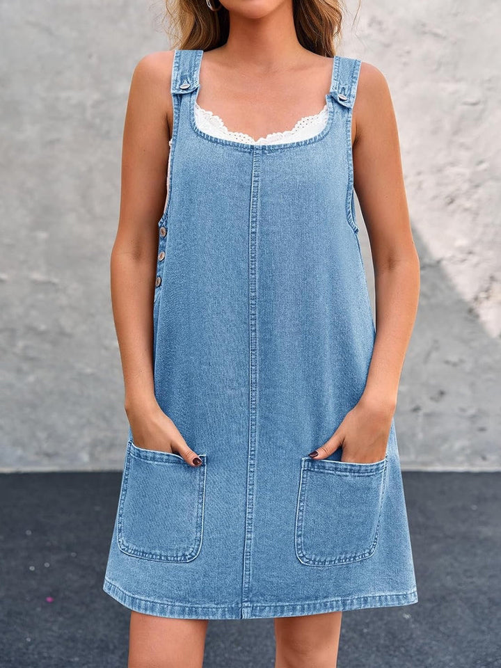 Piper - Casual Denim Overall Dress