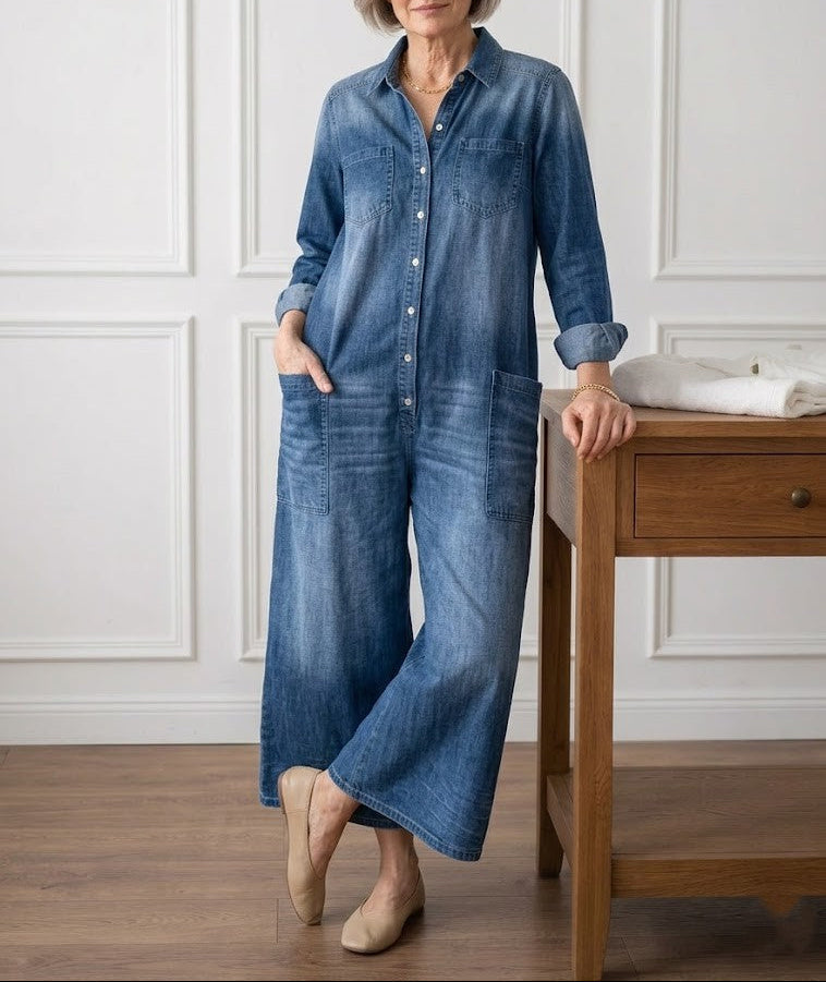 Serenity - Denim Cotton Jumpsuit