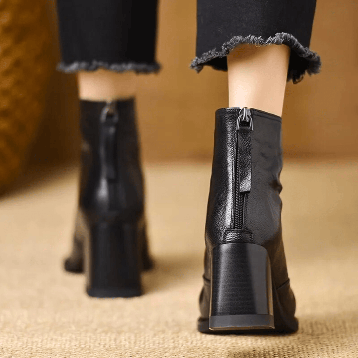 Delia | Luxury Mid-Heel Ankle Boots